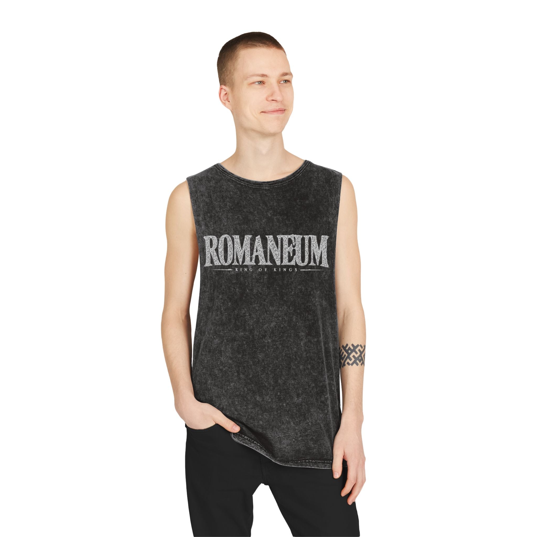 Romanеum Stonewash Tank Top — Vintage Graphic Muscle Tee