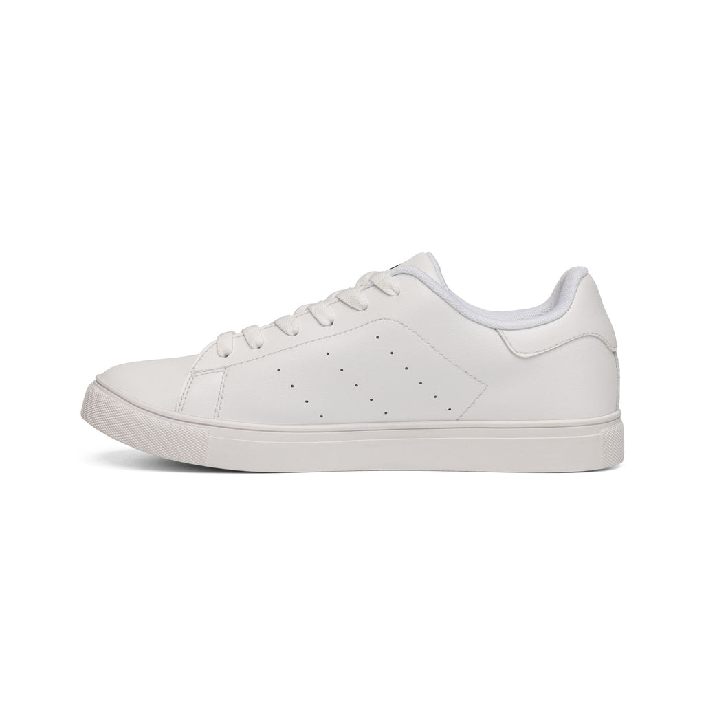 Think Like God Men's Low-Top Leather Sneakers — Classic White Casual Trainers