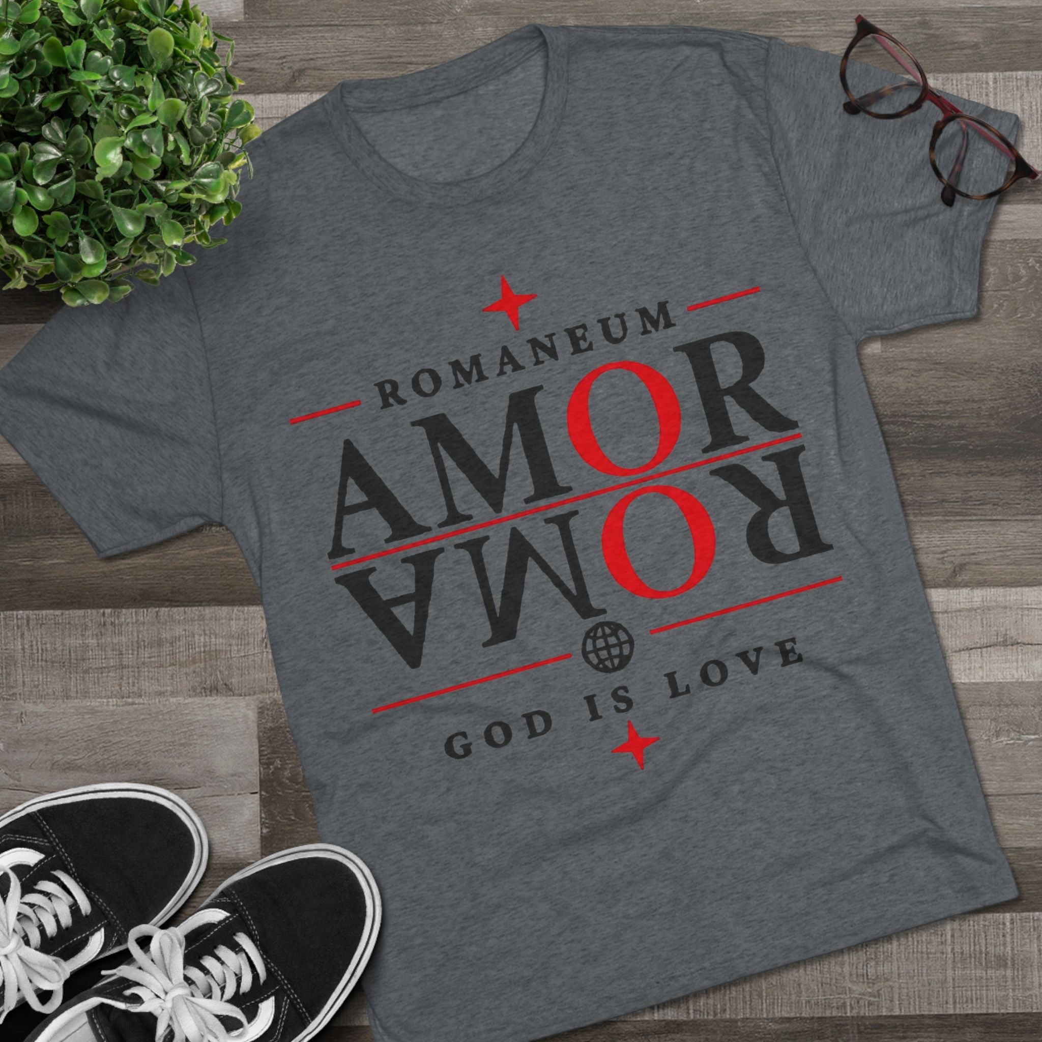 Romaneum "Amor Roma" Crew Tee – God Is Love Christian T-Shirt