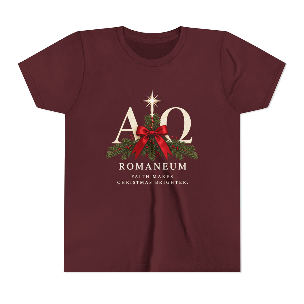 Youth Tee — Romaneum Alpha Omega Christmas Design