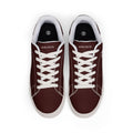 Men's Leather Low-Top Sneakers — Burgundy Casual Streetwear
