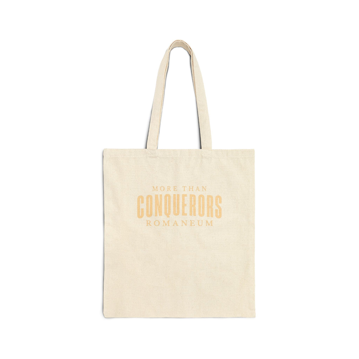 Conquerors Canvas Tote Bag — Minimal Inspirational Quote Grocery & Everyday Tote