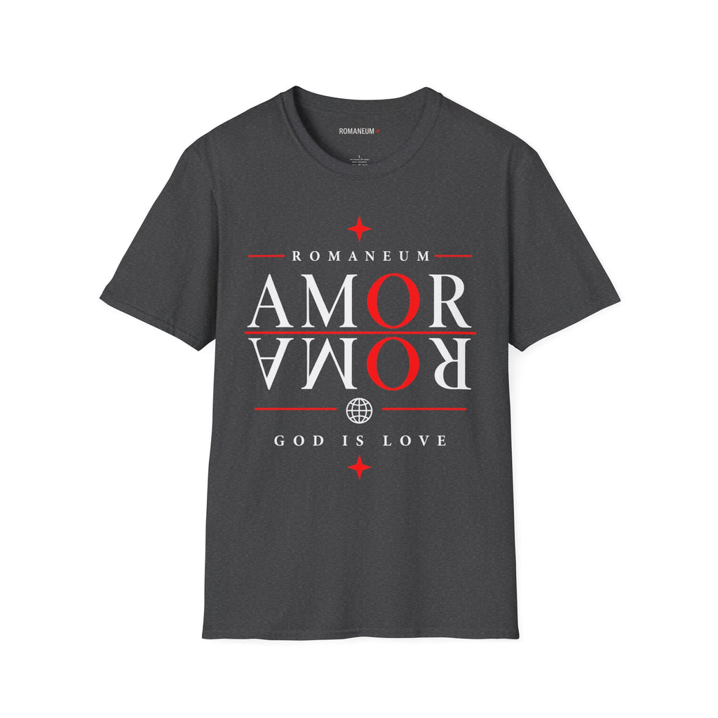 Amor/Roma 'ROMANEUM' Graphic T‑Shirt — 'AMOR' Reflection Design (God Is Love)