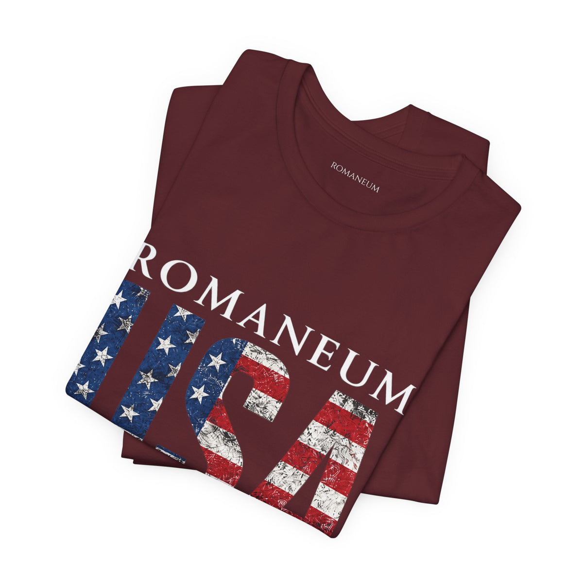 Romaneum USA Flag T‑Shirt — Patriotic American Graphic Tee