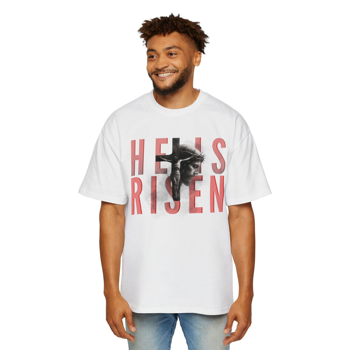 He Is Risen Christian Tee — Romaneum Matthew 28:6 Easter T‑Shirt