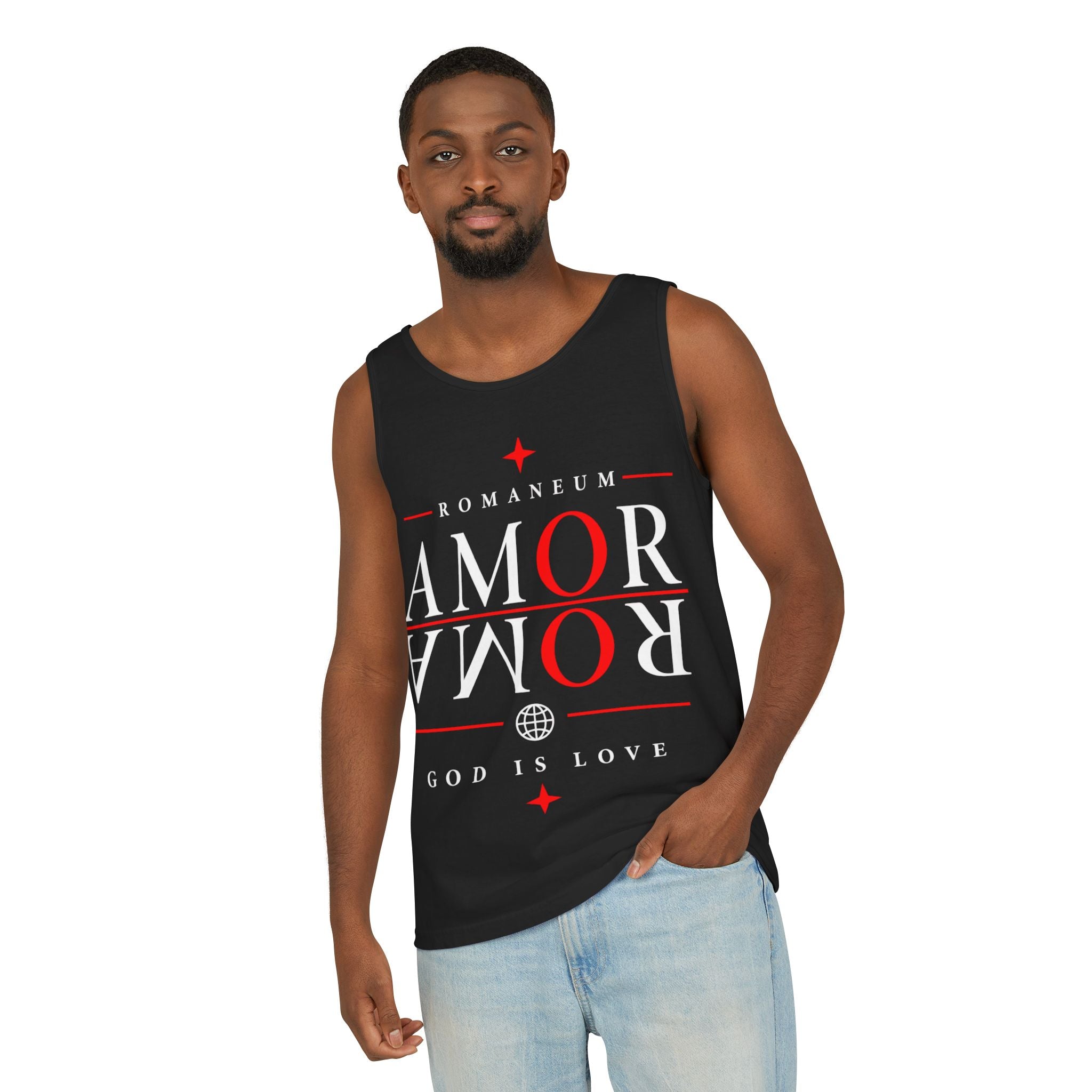 Amor/Roma Romaneum Tank Top — "God Is Love" Graphic Tank