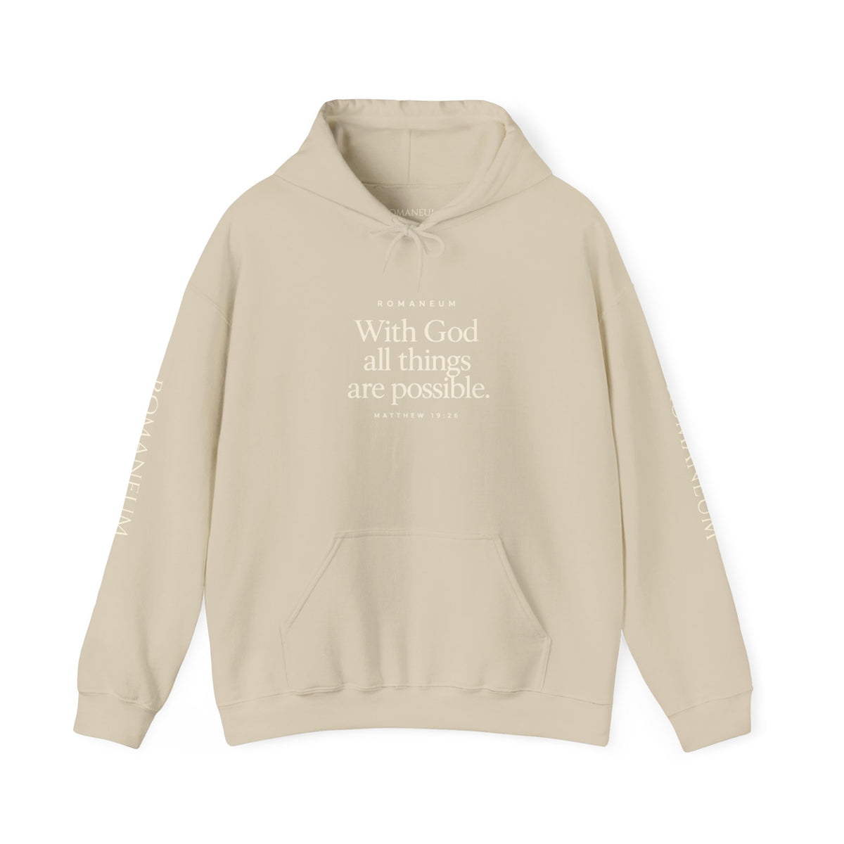 Romaneum Hoodie — “With God All Things Are Possible”
