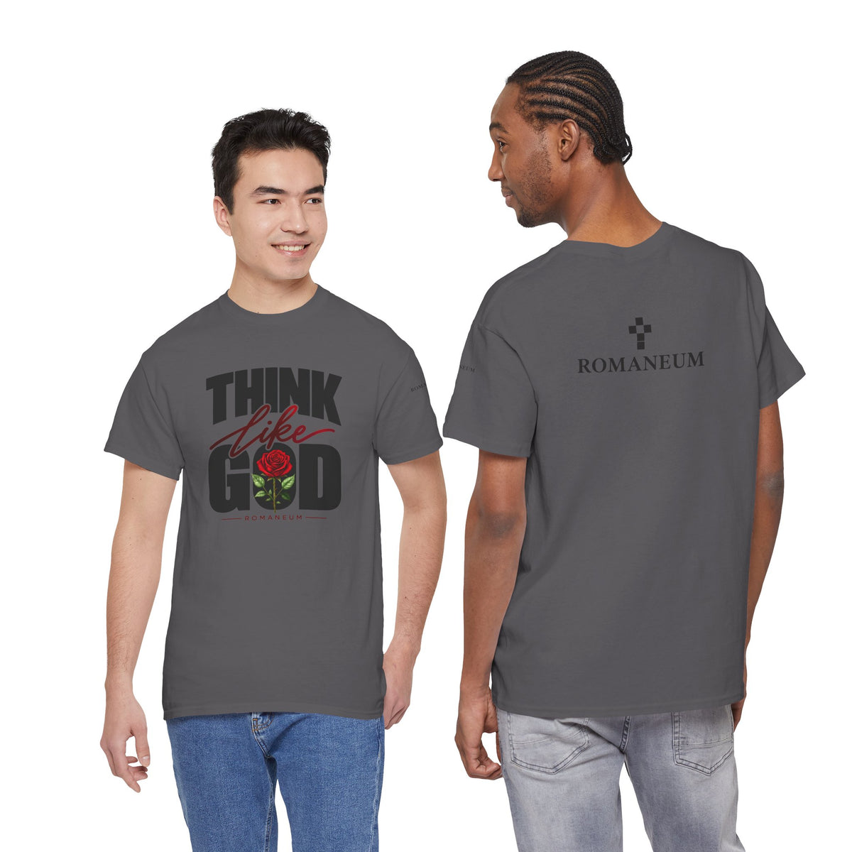 Men's Think Like God T-Shirt  Graphic Tee Rose