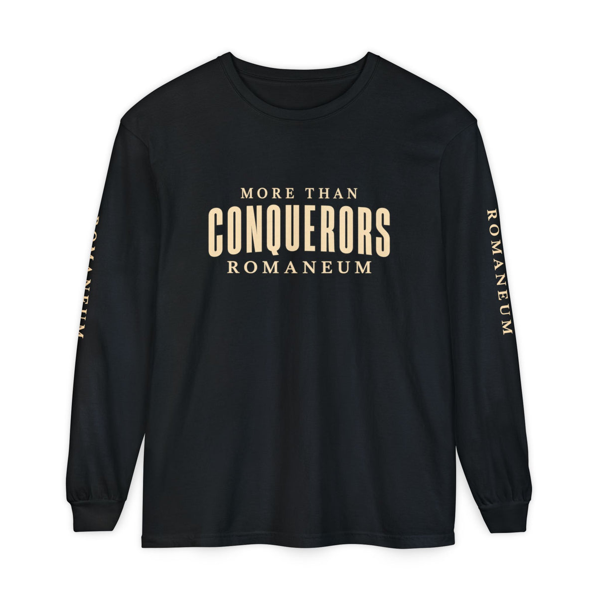 Conquerors Long Sleeve Tee — "More Than Conquerors" Romaneum