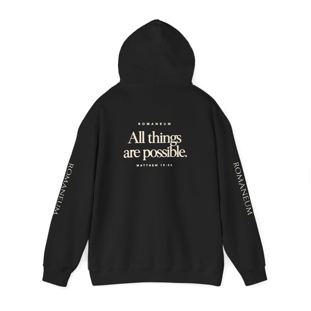 Romaneum Hoodie — “With God All Things Are Possible”