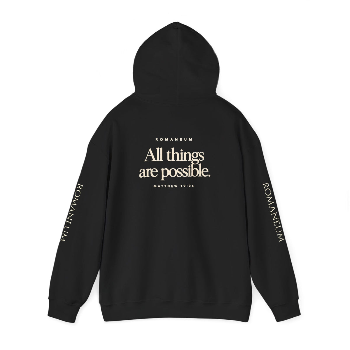 Romaneum Hoodie — “With God All Things Are Possible”