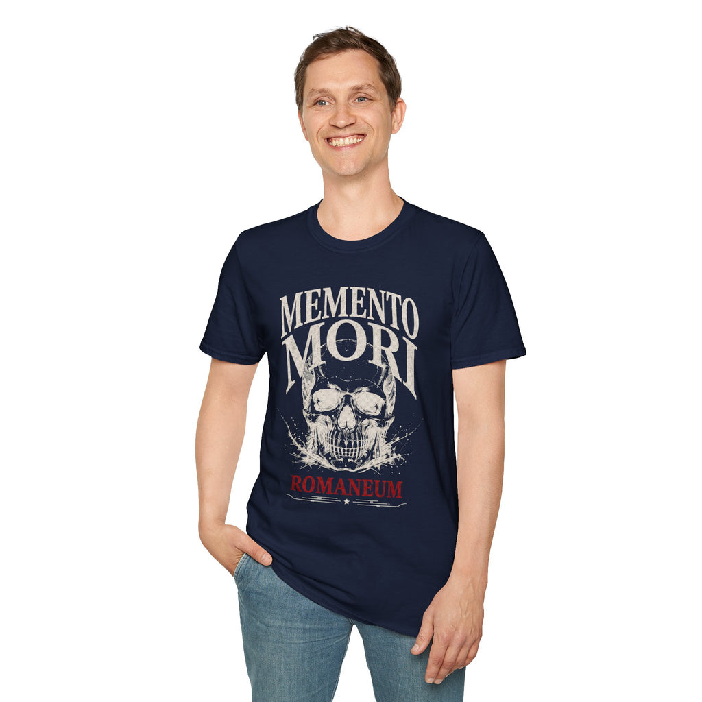 Memento Mori Skull T-Shirt — Gothic Reminder Tee with Romaneum Skull Design