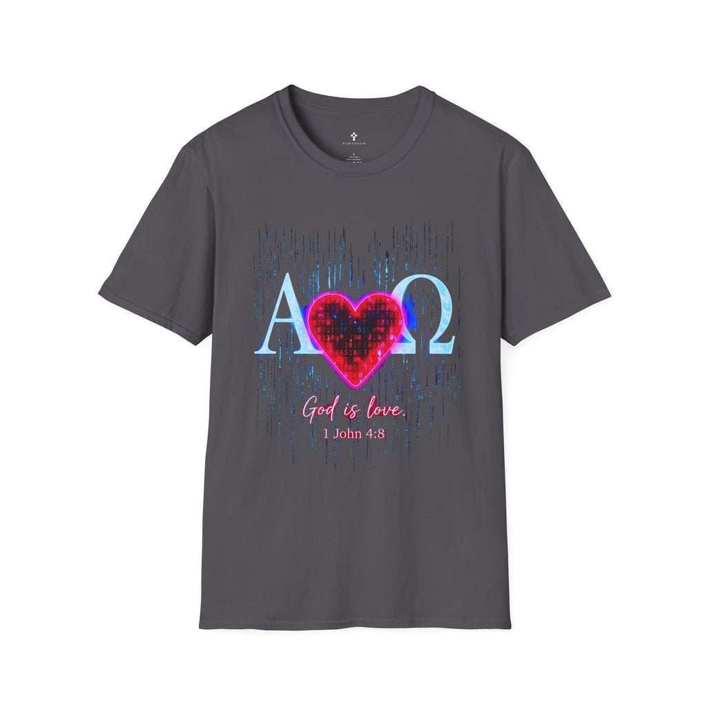 Alpha Omega Heart T-Shirt | Christian Scripture John 3:16 Design