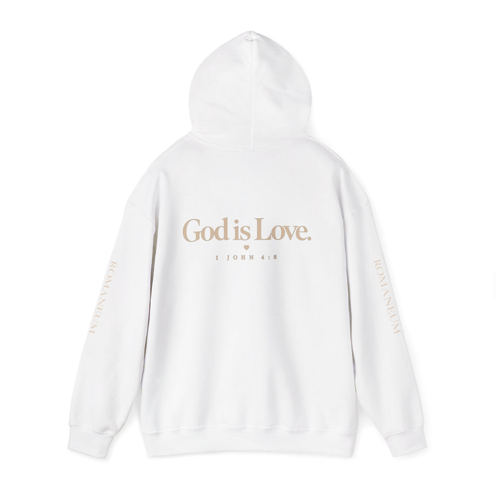 Romaneum Hoodie — "God is Love" Faith Pullover (To Live Is Christ)