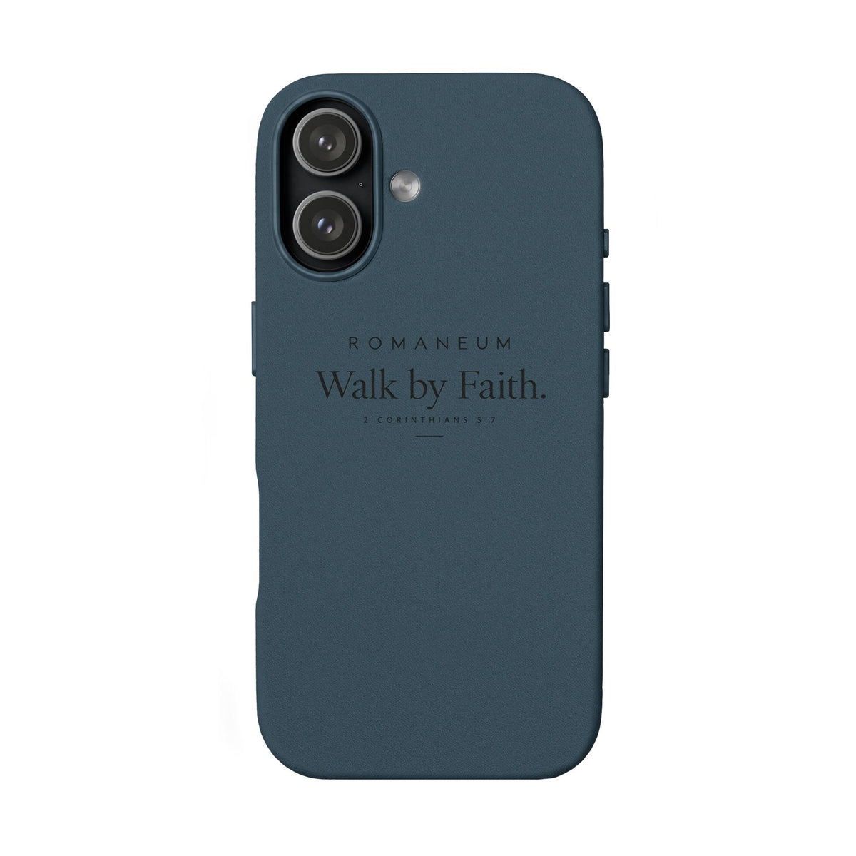 Engraved PU Leather Phone Case — ‘Walk by Faith’
