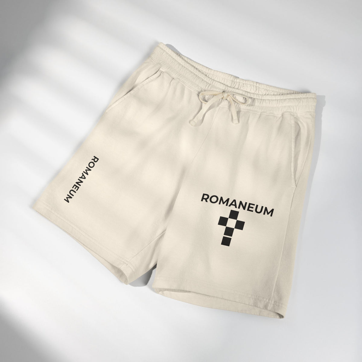 Romaneum Logo Sweat Shorts — Lightweight Fleece Casual Lounge Shorts