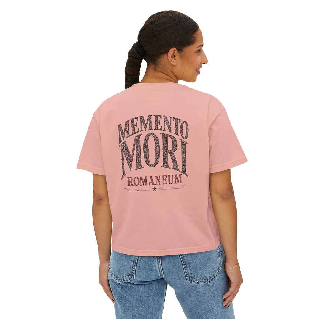Memento Mori Boxy Tee — Vintage Skull Romaneum Graphic Shirt