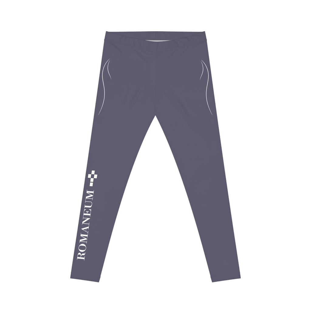Copy of Women's Black Logo Leggings — ROMANEUM Side Print Activewear