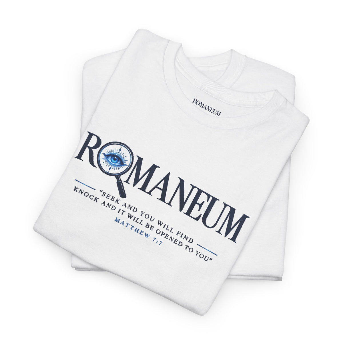 Romaneum Seek Logo Tee — Classic Romaneum-Inspired Graphic T-Shirt