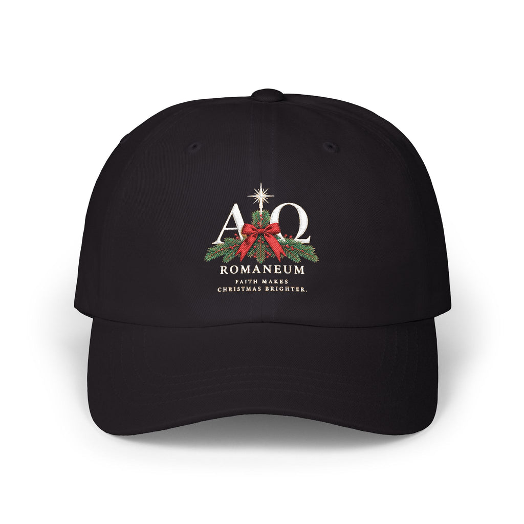 Christmas Alpha Omega Dad Cap — Romaneum Holiday Baseball Hat