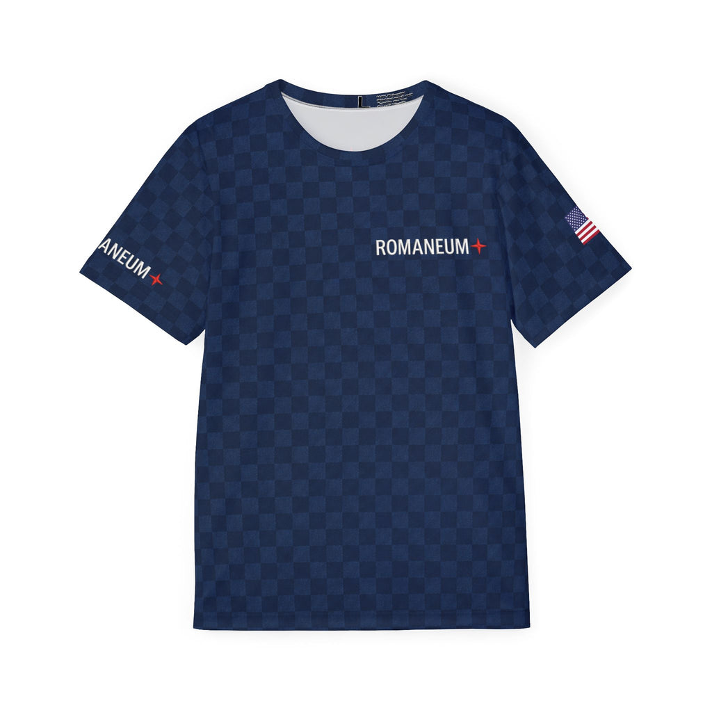 Romaneum Navy Sports Jersey — 'ROMANEUM • GOD IS LOVE' Athletic Tee