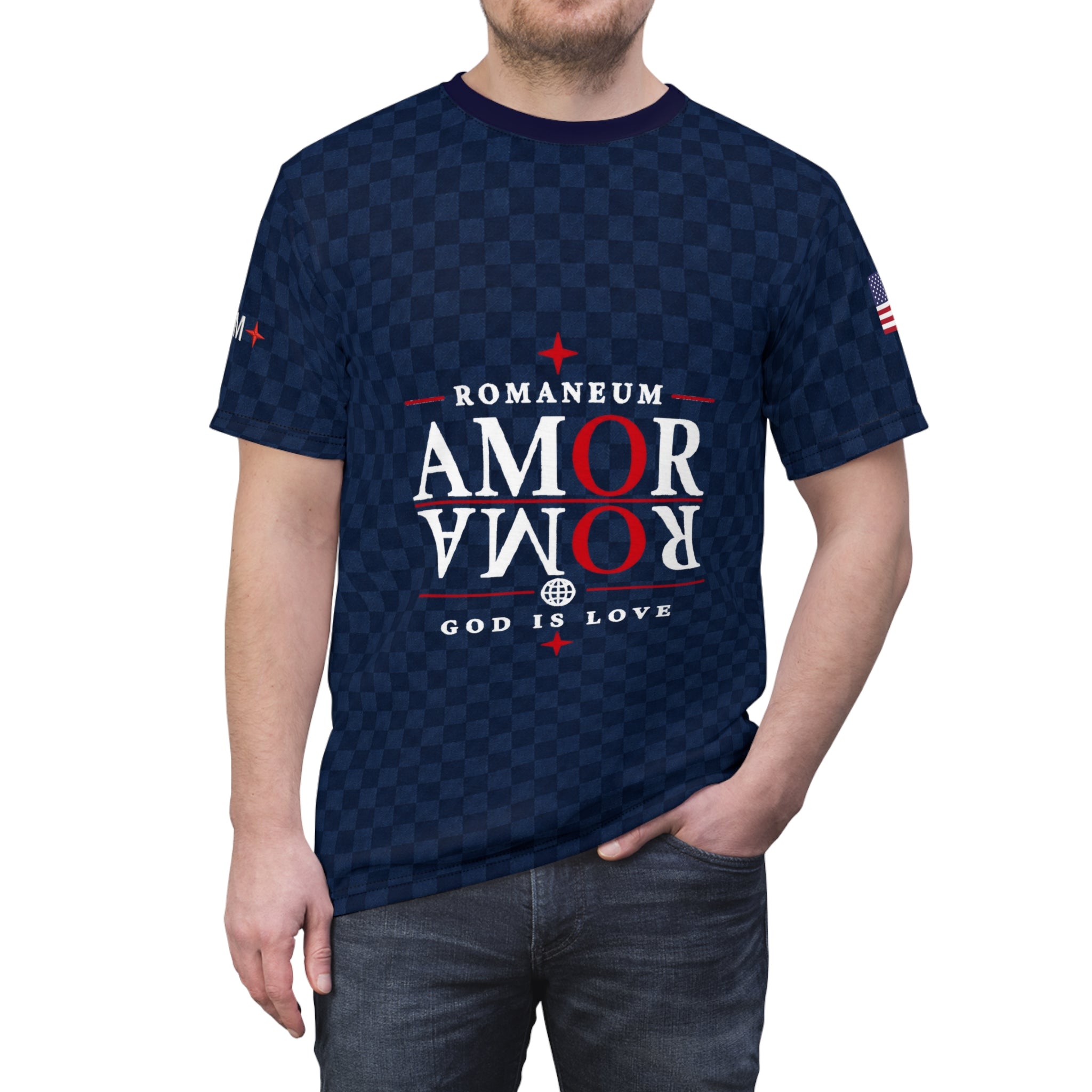 Romaneum AMOR ROMA Navy All-Over Tee