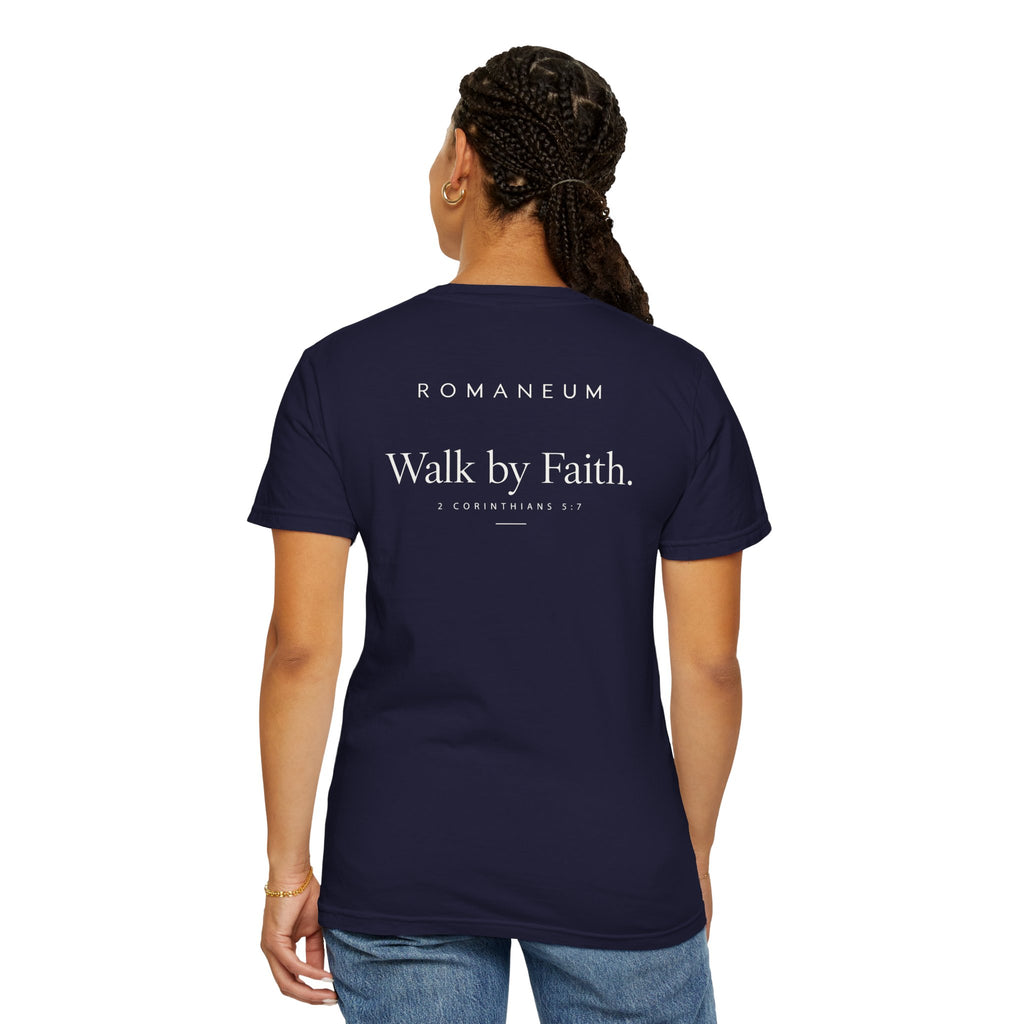 Walk by Faith T-Shirt — Romanum Inspirational Faith Tee