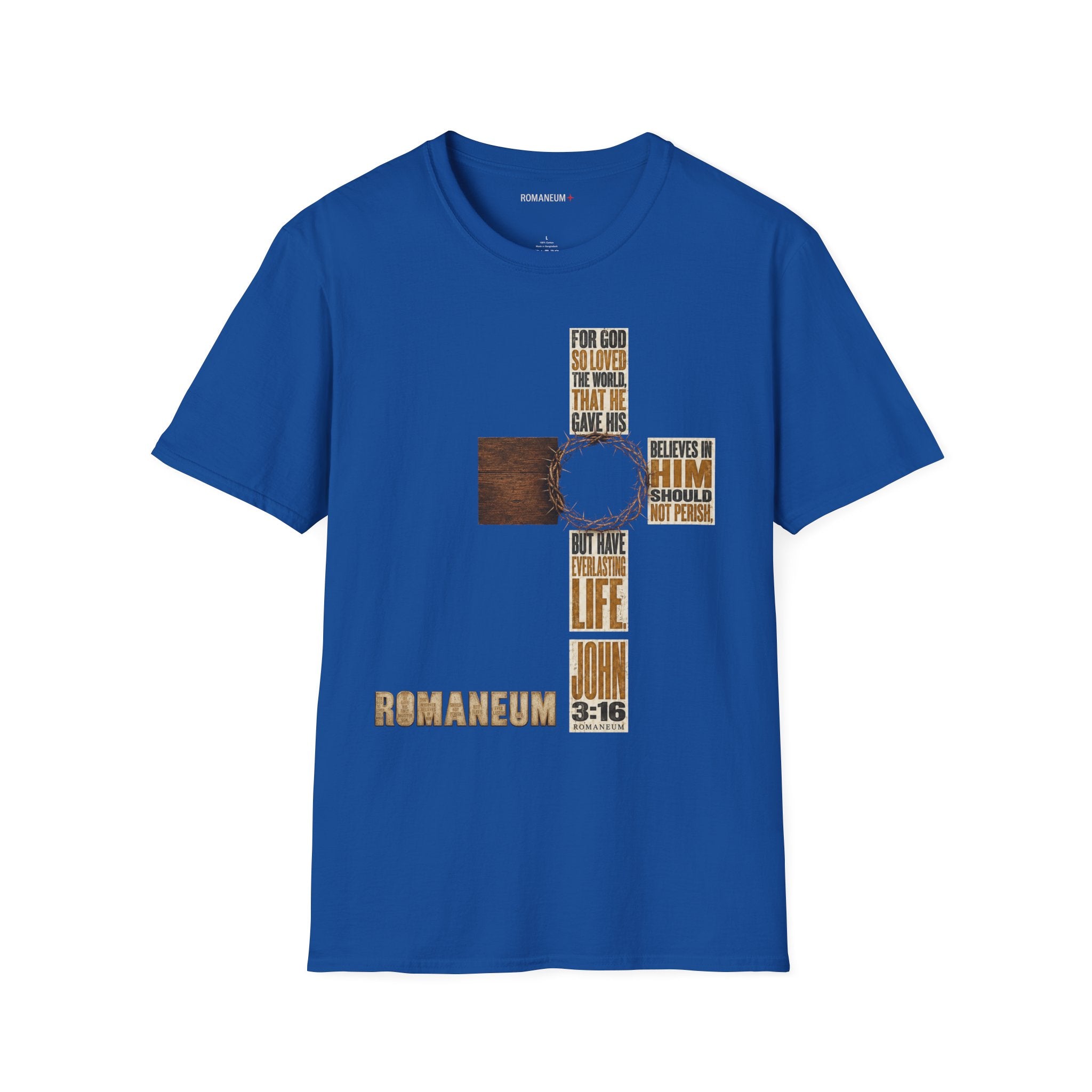 John 3:16 Cross T-Shirt — Faith Tee (For God So Loved)
