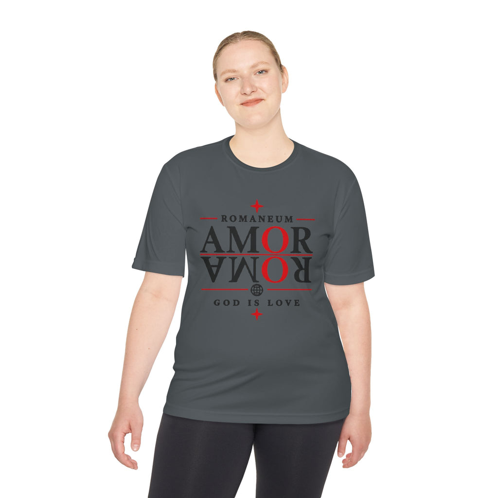 Romaneum AMOR Reversible Graphic Tee — "God Is Love" Christian Scripture Shirt