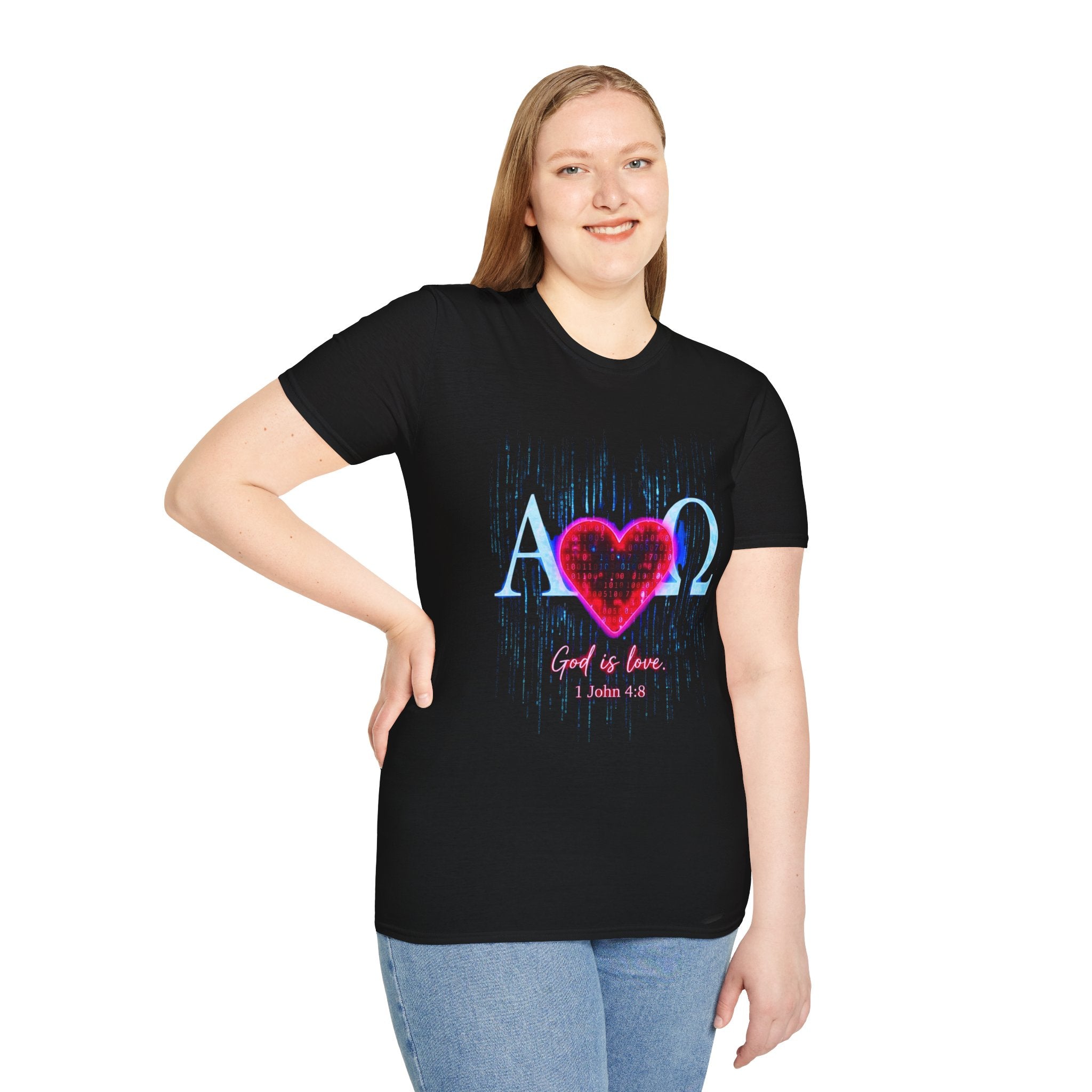 Alpha Omega Heart T-Shirt | Christian Scripture John 3:16 Design