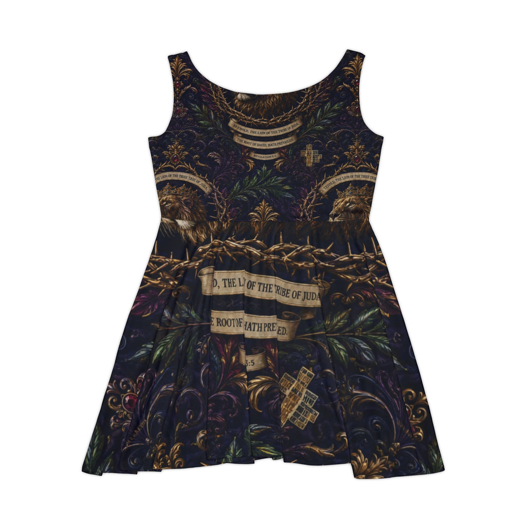 Baroque Floral Skater Dress — Vintage Dark Garden Print