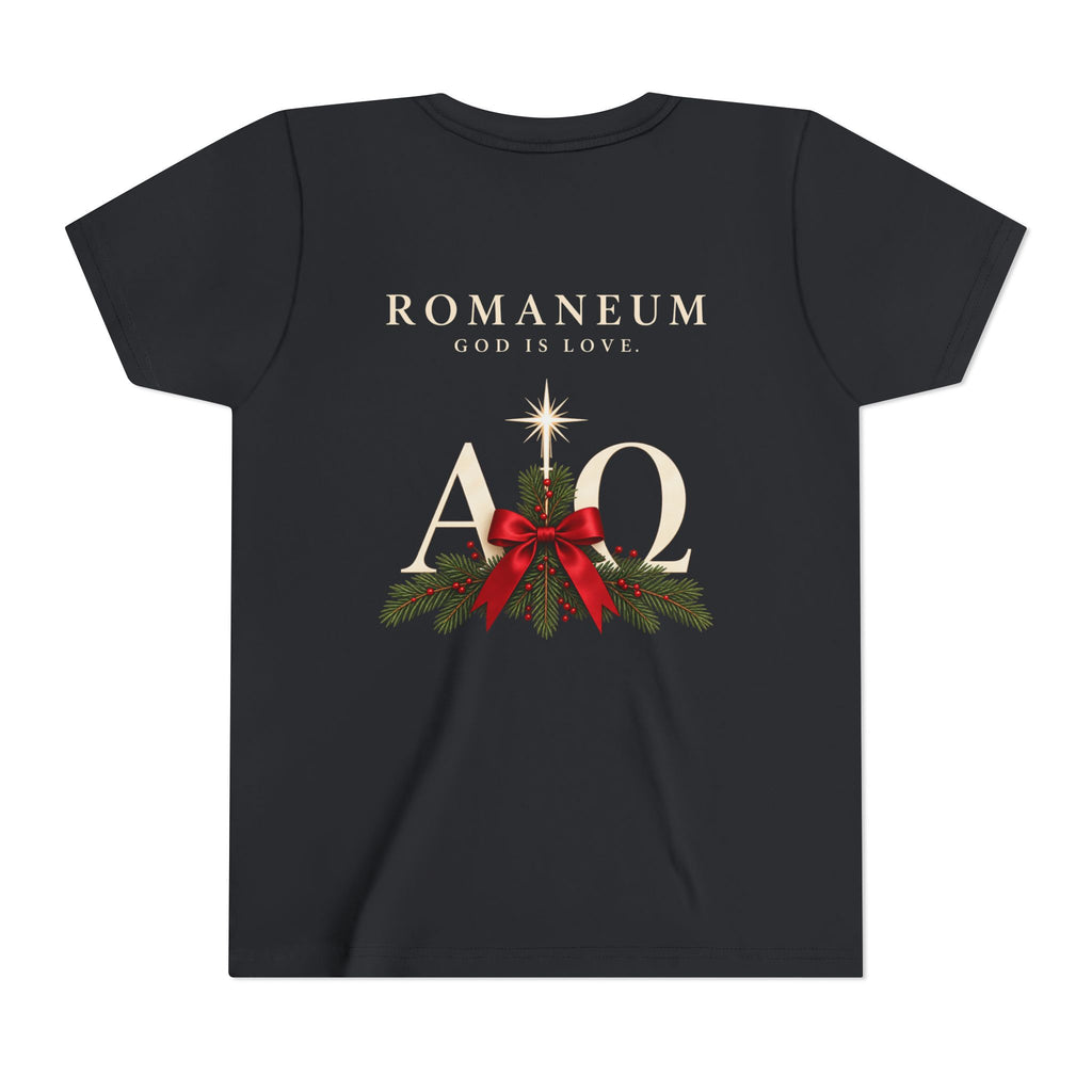 Youth Tee — Romaneum Alpha Omega Christmas Design