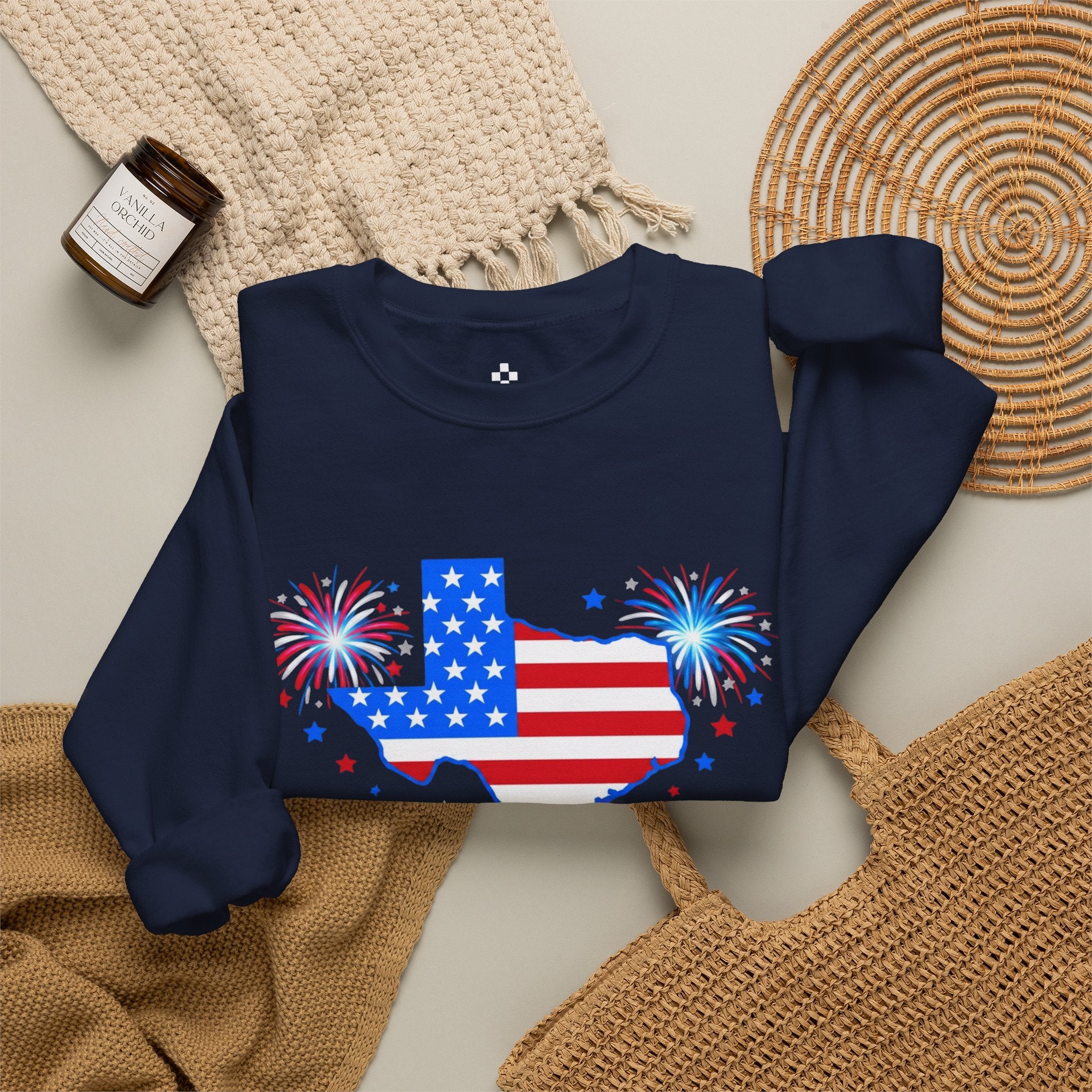 Romaneum God Bless America Flag Heart sweatshirt | Patriotic 4th of July crewneck