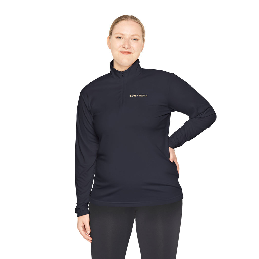 Quarter-Zip Pullover — Retro 'Conquerors Romaneum' Vintage Roman Graphic