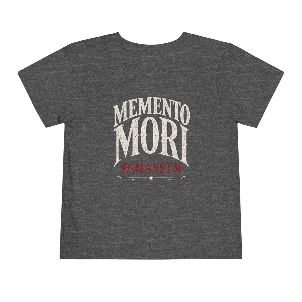 Toddler Tee — "Memento Mori" Skull Graphic Romaneum Kids Shirt