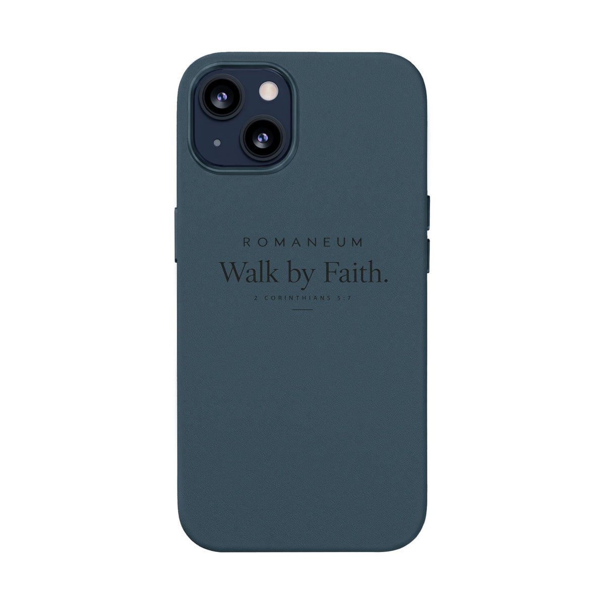 Engraved PU Leather Phone Case — ‘Walk by Faith’
