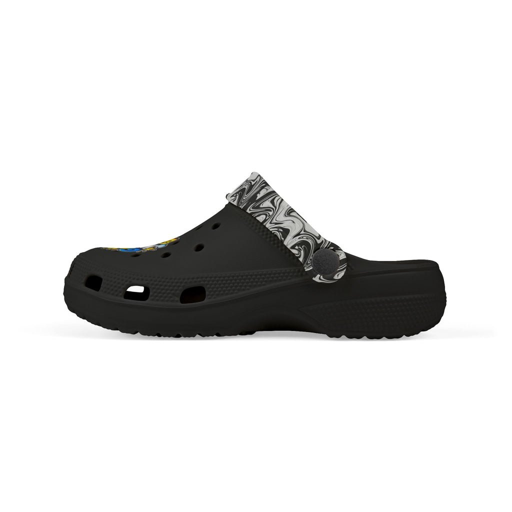 Kids 'Good News Toons' Black EVA Foam Clogs — Fun Cartoon Slip-Ons