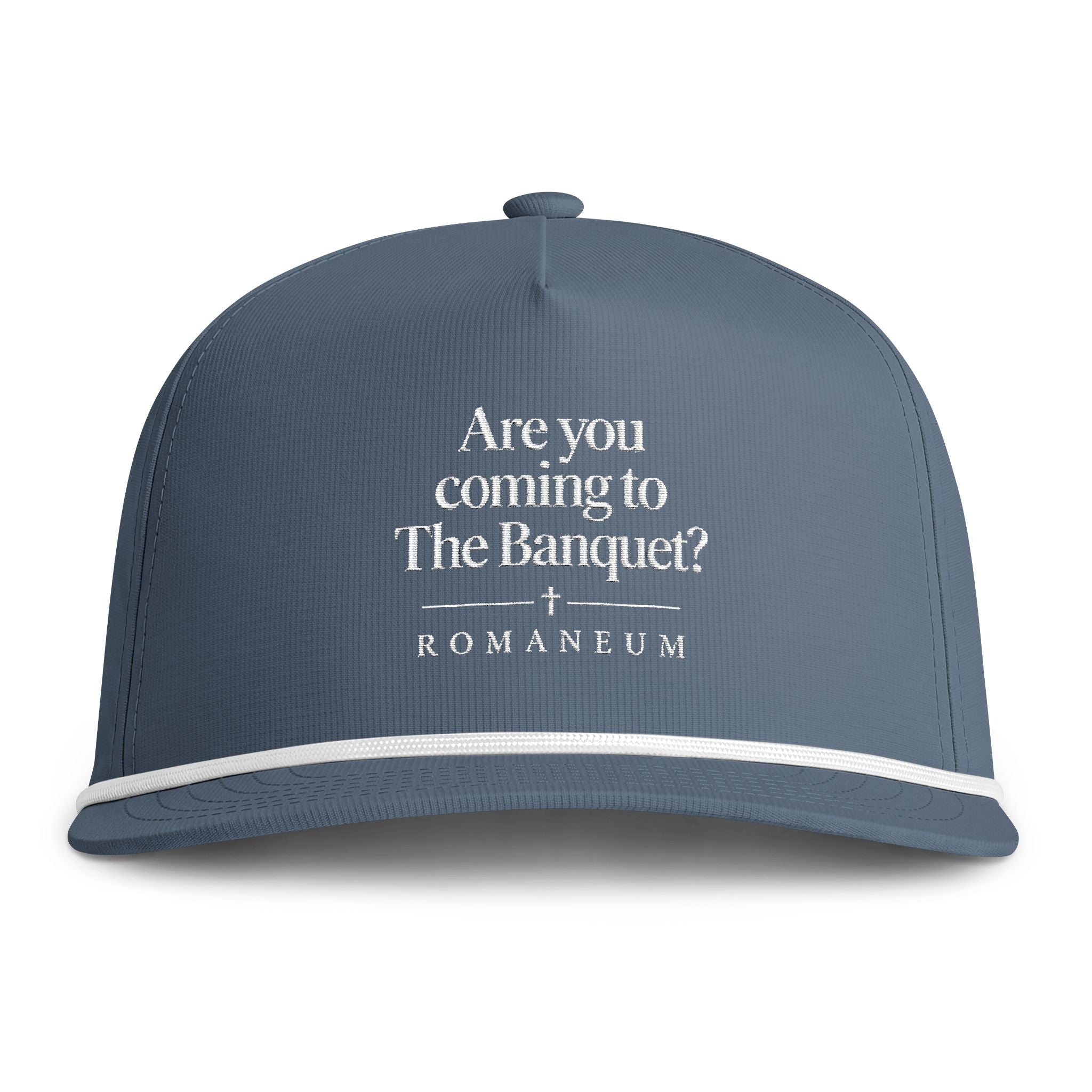 Rope Cap — 'Are You Coming to The Banquet? ROMANFEUN' Embroidered Trucker Hat