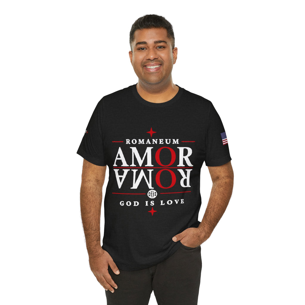 Romaneum 'AMOR/ROMA' God Is Love Graphic Tee
