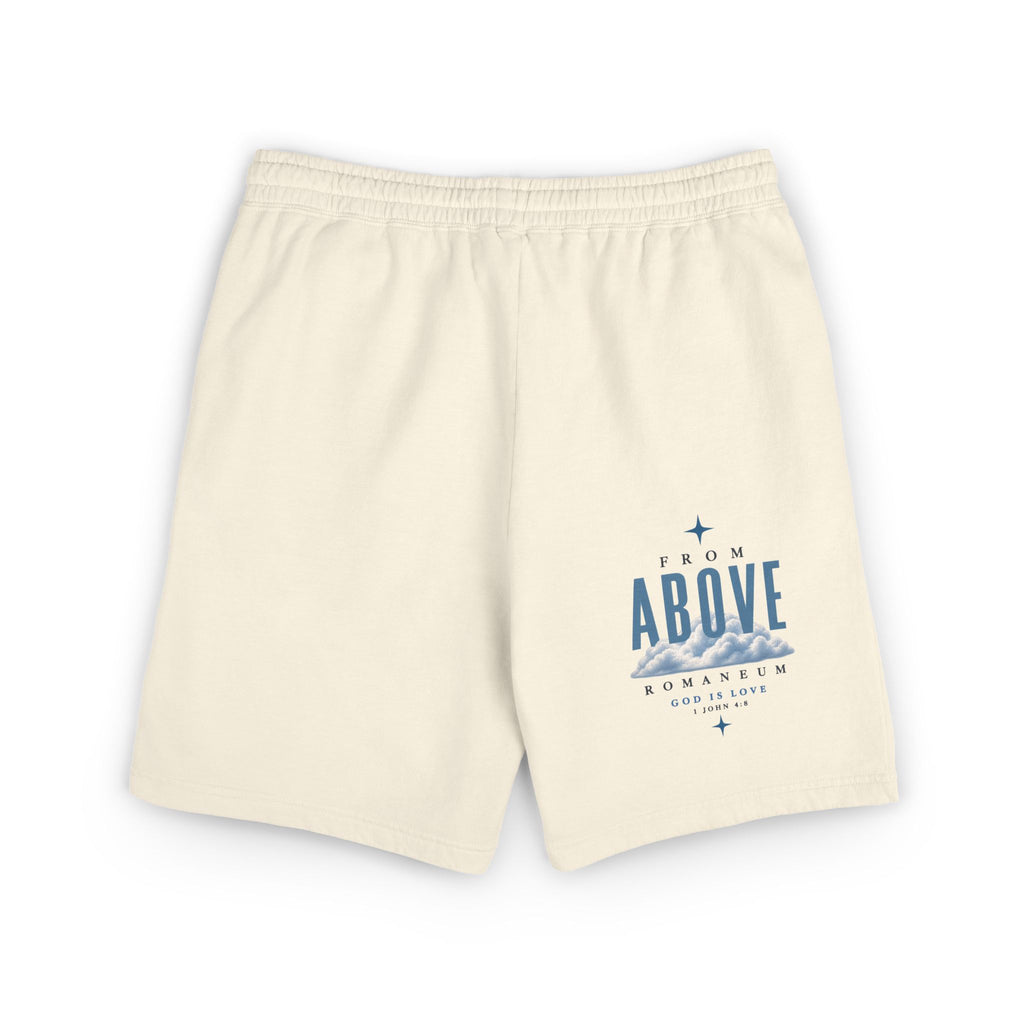 Amor Roma Graphic Sweat Shorts — ‘From Above’ Stonewashed Fleece