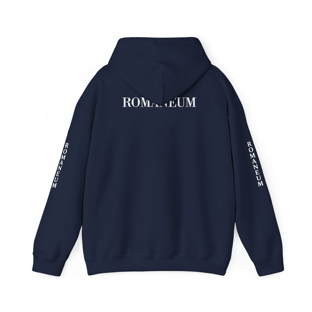 Think Like God Hoodie — Graphic with Romaneum Sleeve Print