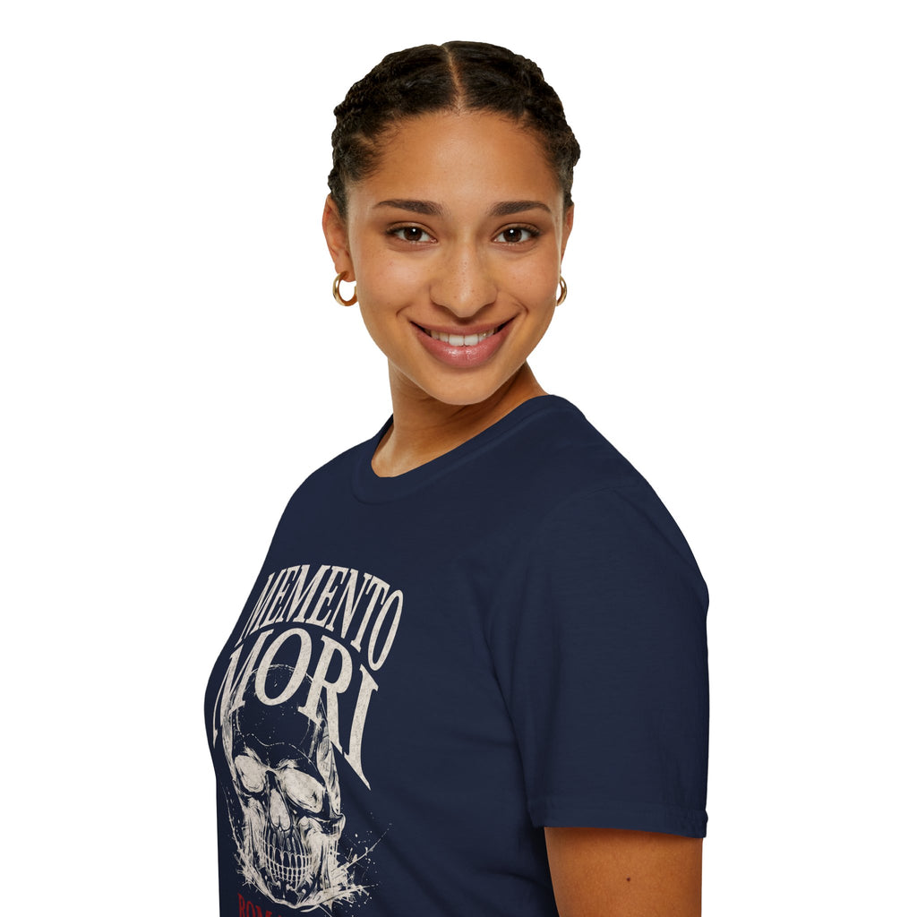 Memento Mori Skull T-Shirt — Gothic Reminder Tee with Romaneum Skull Design