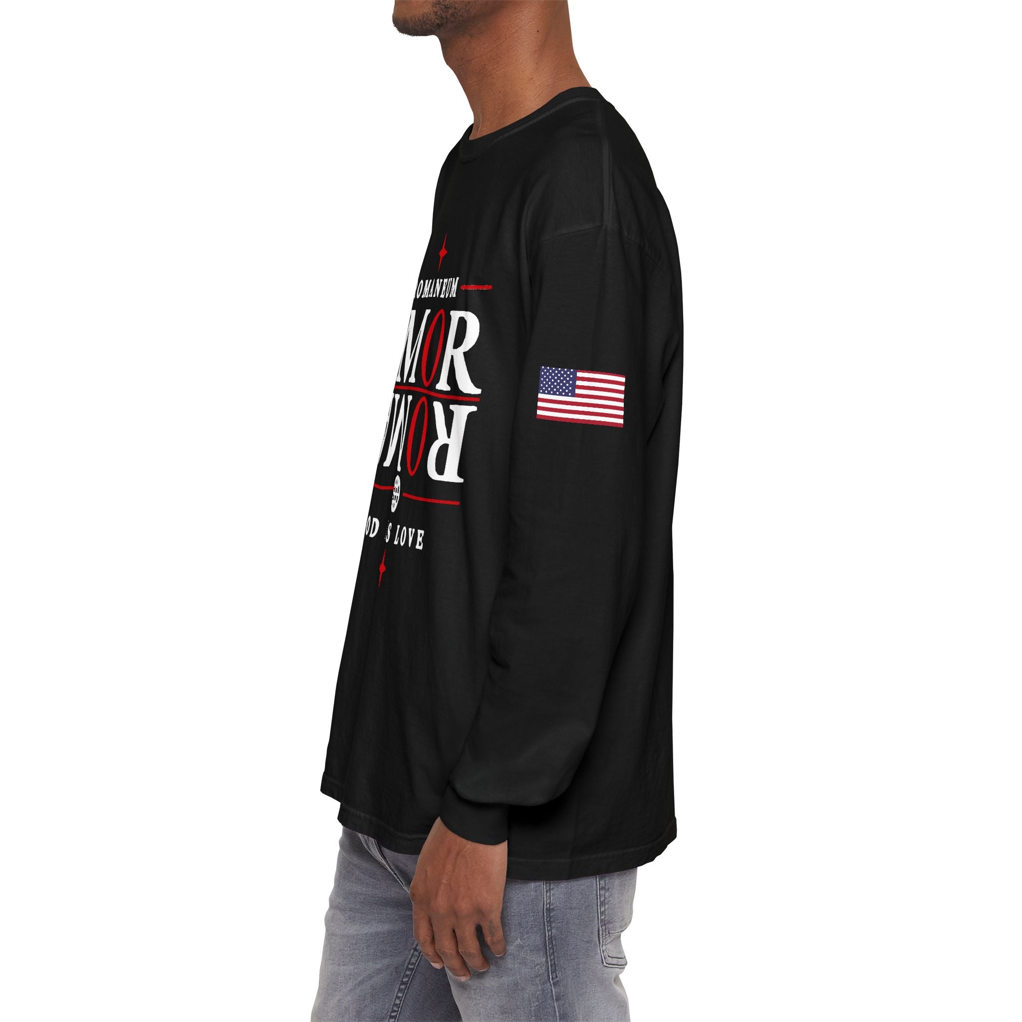 Romaneum "AMOR/ROMA" Long Sleeve Tee — God Is Love Graphic Shirt