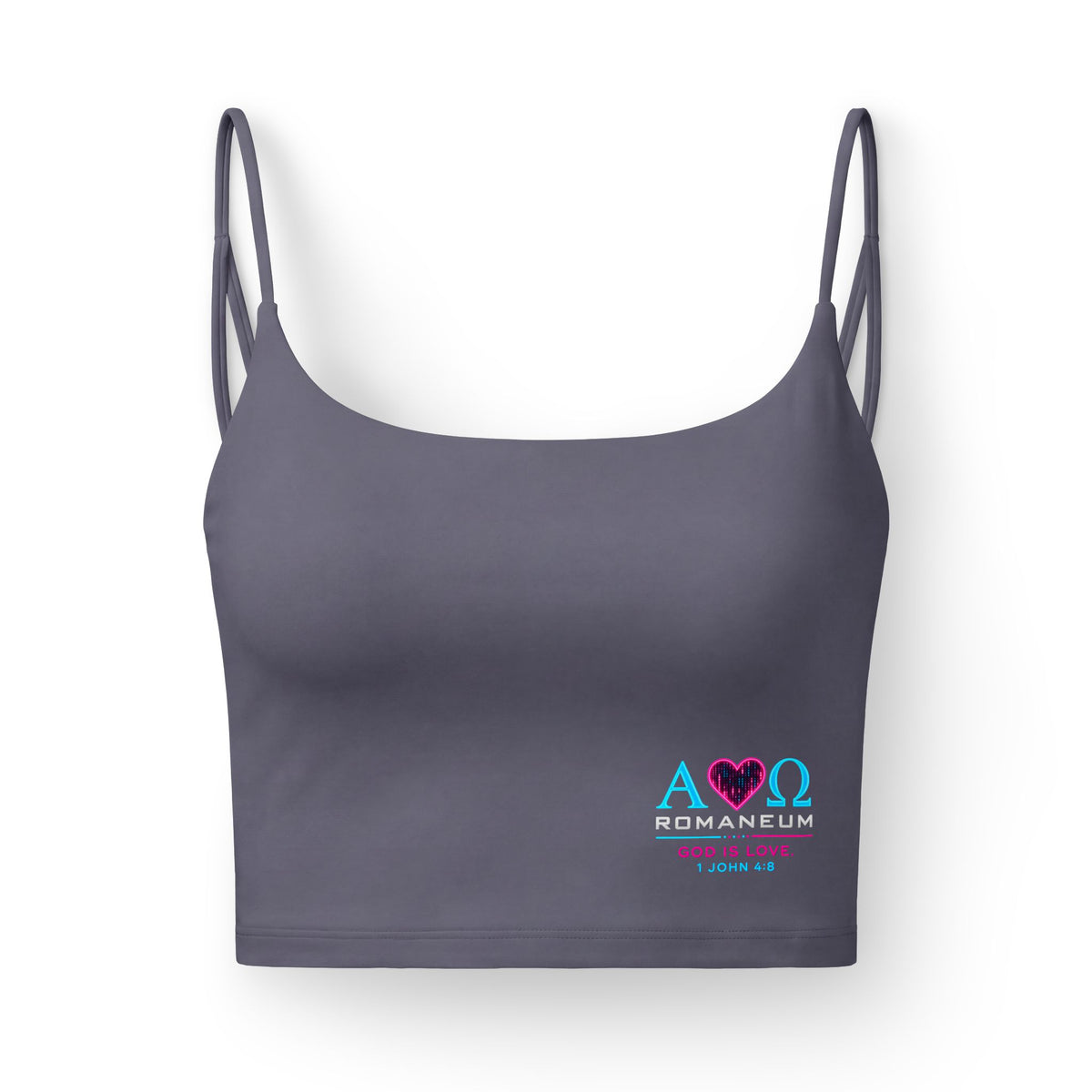 Luxe Crop Bra — ROMANEUM Neon Heart Logo