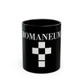 Romaneum Black Mug — Gothic Cross Coffee Cup (11oz & 15oz)