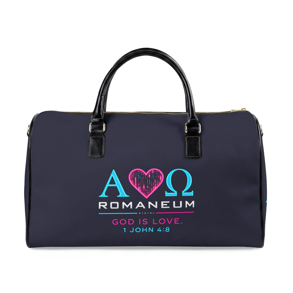 Faux Leather Travel Bag - Romaneum Alpha Omega "God is Love"