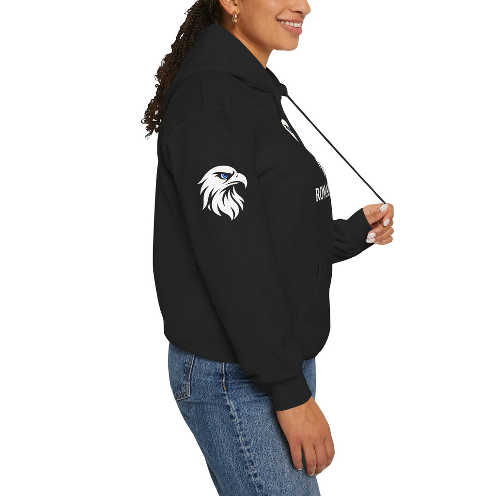 Romaneum Eagle Logo Hoodie | Romaneum School Crest, Patriotic Sleeve Design