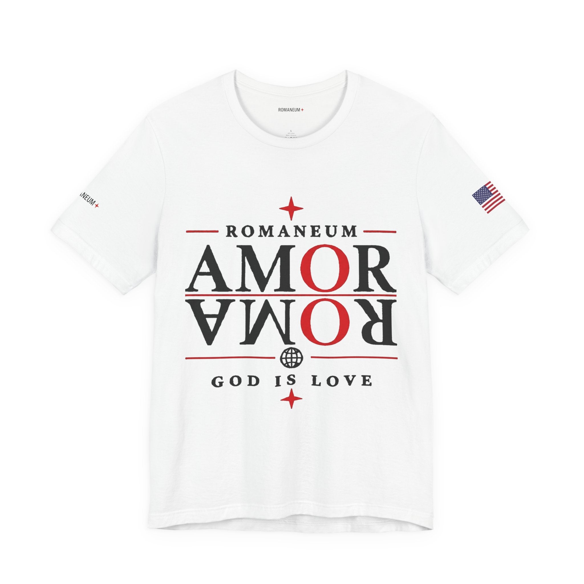 Romaneum 'AMOR/ROMA' God Is Love Graphic Tee