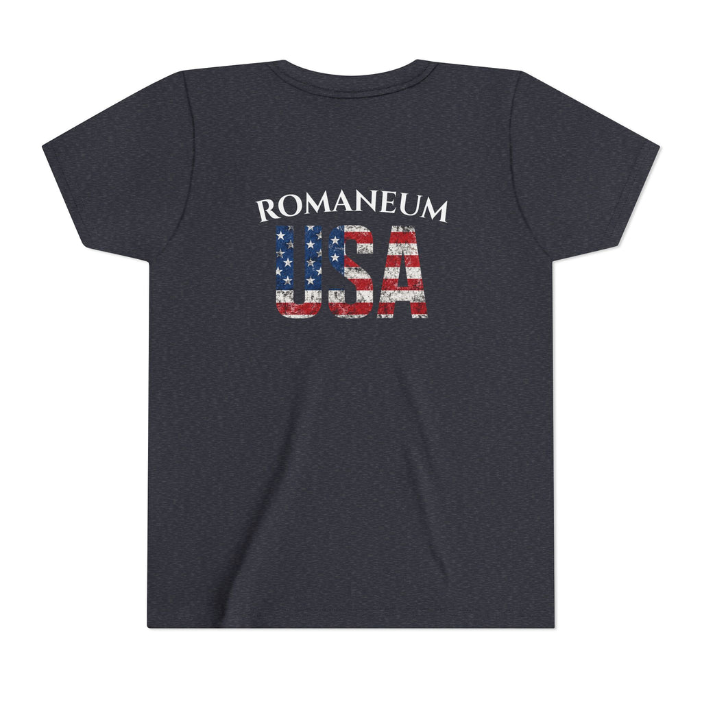 Youth USA Flag Tee — "Romaneum" Patriotic Kids T‑Shirt