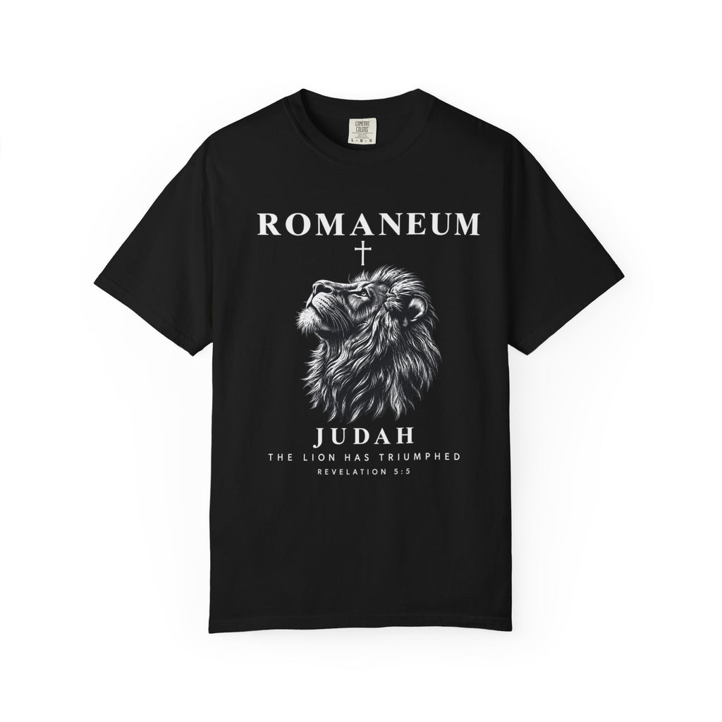 Romaneum Judah Lion T-Shirt — "The Lion Has Triumphed" Christian Tee
